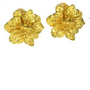Kenneth Jay Lane KJL Dogwood Flower Clip-on Earrings